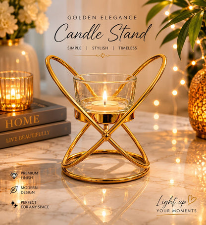 Golden Elegance Candle Stand