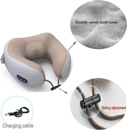Electric Neck Massager Pillow – U-Shape Shiatsu Travel Cushion