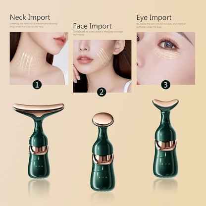 3-in-1 Electric Face Lifting & Tightening Massager – Neck, Face & Eye