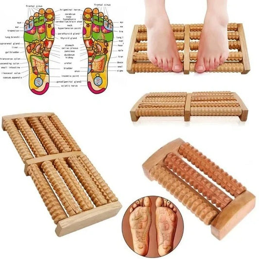 Wooden Dual Foot Roller Massager – Natural Reflexology Relief