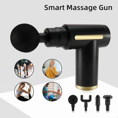 Percussion Massage Gun – 4 Interchangeable Heads & Deep Tissue Relief