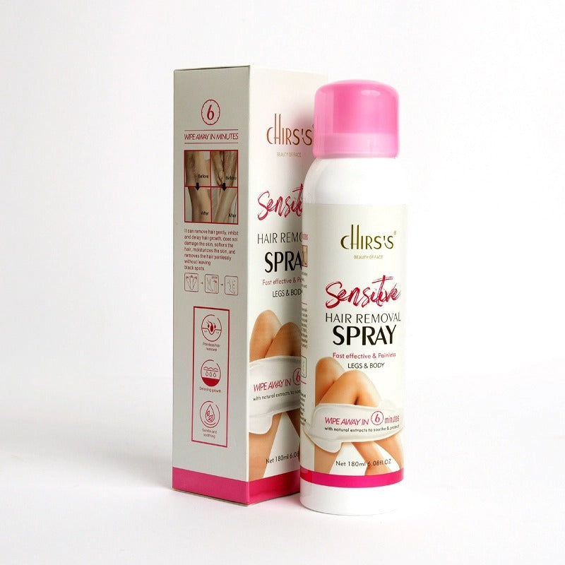 CHIRS'S Sensitive Hair Removal Spray - Fast & Painless Depilatory for Legs & Body (180ml)