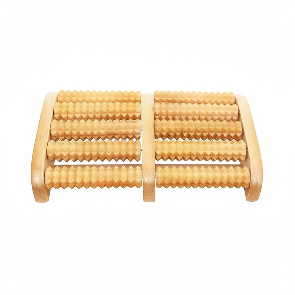 Wooden Dual Foot Roller Massager – Natural Reflexology Relief